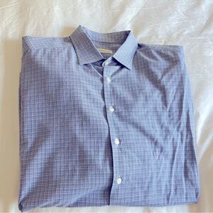 Etro Long Sleeve Button Down Blue Shirt- 44 XL